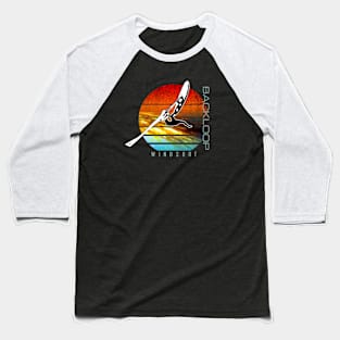 Windsurfing Jump at Sunset over Waves Baseball T-Shirt